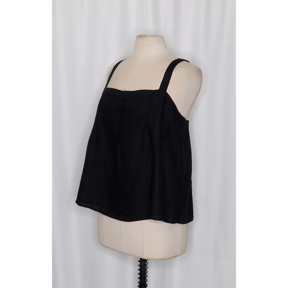 NWT!! J. CREW Linen Bow Back Linen Top Solid Black Tank Preppy Blouse X-Large - Picture 6 of 14